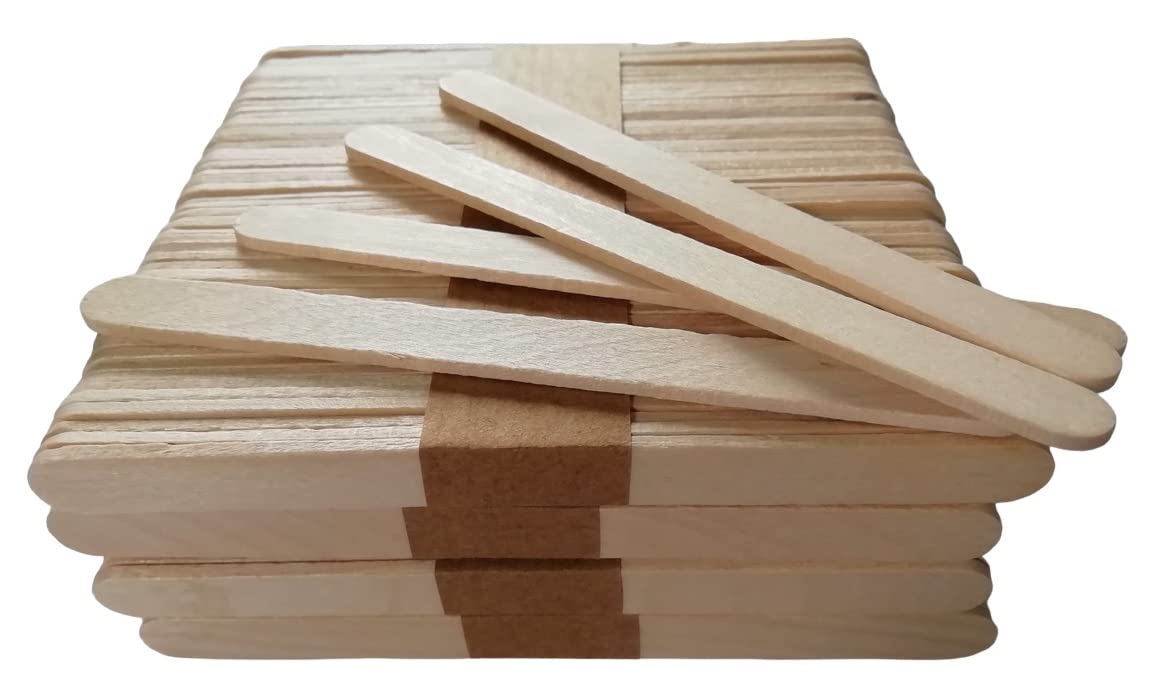 Sequential Natural - 200 Pack Wooden Lolly Sticks Plant 114Mm X 10Mm X 2Mm. Plant Labels Garden Identifiers. Wooden Lollipop Stick For Craft (200 Lolly Sticks)