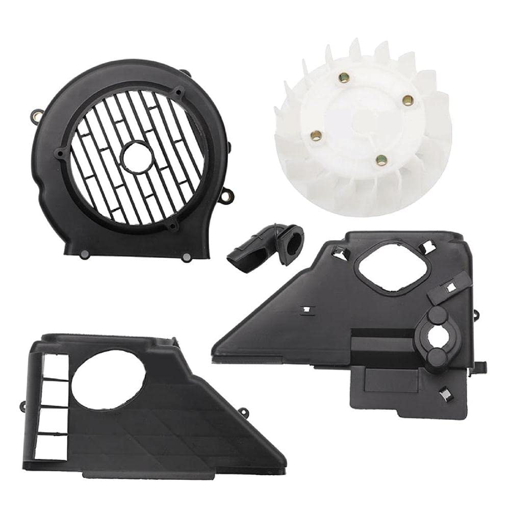 Motorcycle Air Engine Complete Cooling Fan Shroud Assembly for GY6 125 150cc Motorcycle Radiator Cooling Fan Assembly