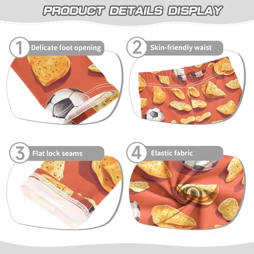 Football with Potato Chips Girls Leggings Athletic Pants Tights Stretch Bottom3