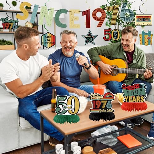 Image of Crenics Vintage 1976 50th Birthday Decorations for Men or Women