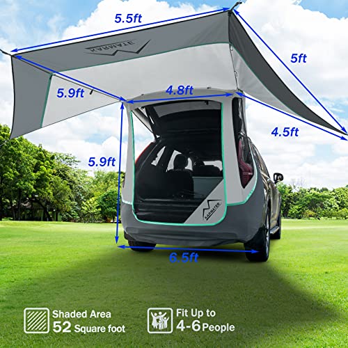 image for M KARMATER Poles Included SUV Tailgate Tent with Three Sides Awning Sh