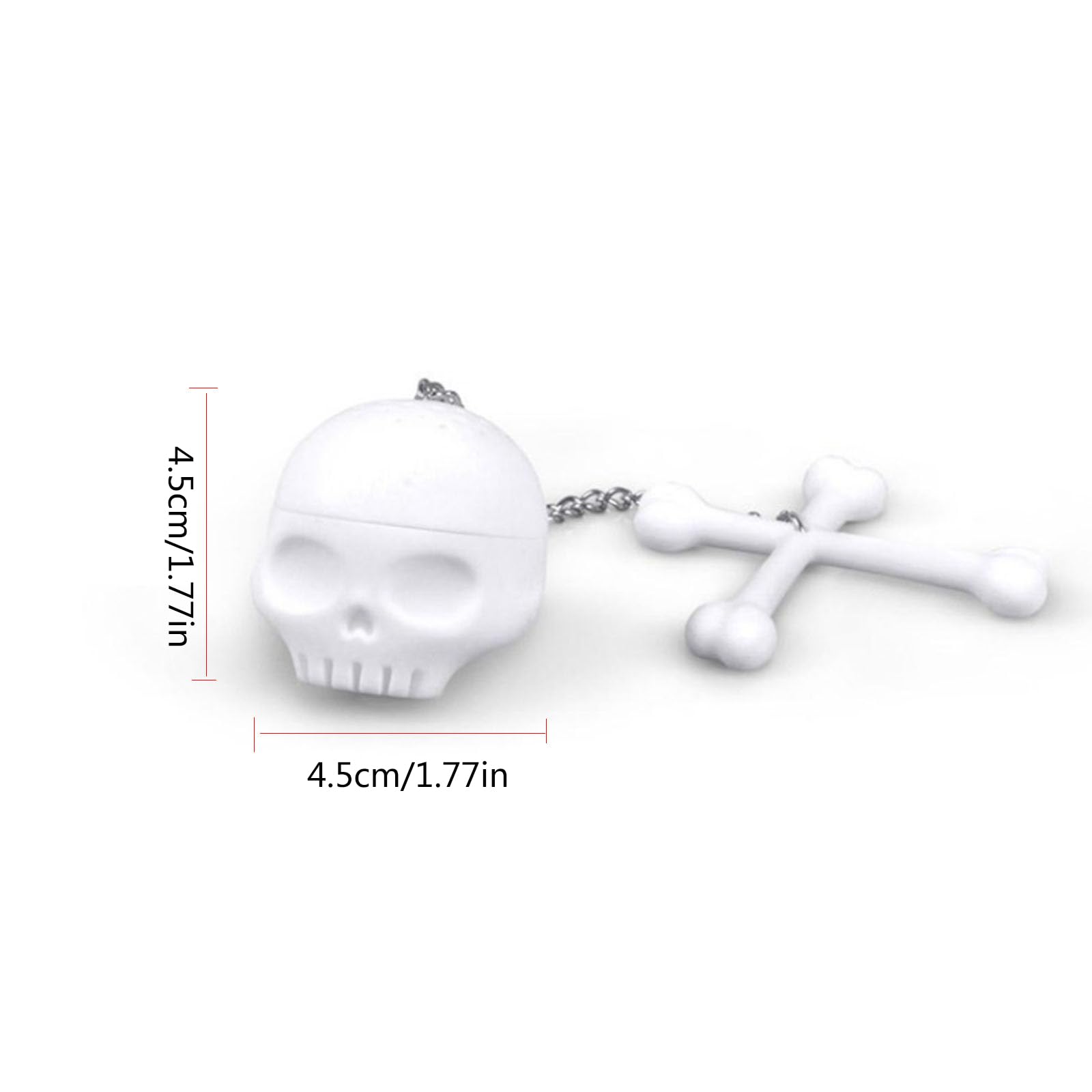 Infusor de hojas de té sueltas de silicona de grado alimenticio, con forma de calavera de hueso, filtro para tetera, té, taza de café