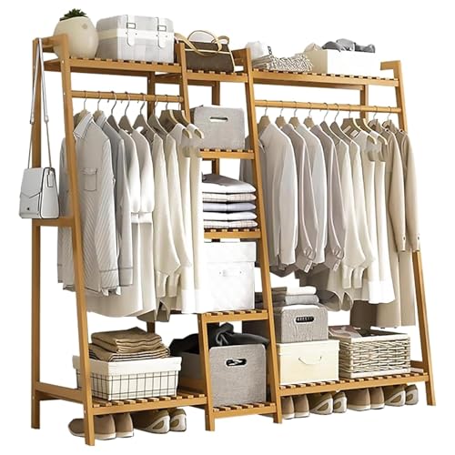 Reviews de Tubular para Ropa , tabla con los diez mejores. 48 Rack para Ropa-Closet Armable con Perchero y 9 Estantes Organizador Multiusos 160x40x140 cm para Balcón, Dormitorio, Sala de Estar y Lavandería, Fácil de Montar
