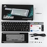 EPOMAKER Aula MINI60 HE klawiatura do gier z efektem Halla, 2.4GHz/BT, częstotliwość odczytu 8K Hz, SOCD i DKS, regulowane działanie i szybki spust, klawisze PBT, 60% bezprzewodowa klawiatura