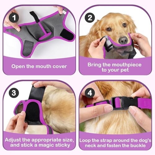 Maulkorb Für Hunde, 2 Stück Maulkorb Für Hunde, Weich, Verstellbare Schlaufe, Atmungsaktiv, Sicherer, Schneller Sitz Für Kleine, Mittelgroße Hunde, Verhindert Beißen, Kauen Und Bellen, S/M/L