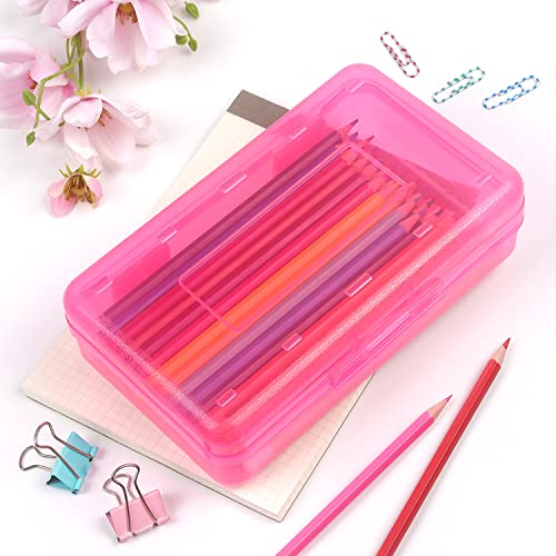 Image of Tamaki 1 Pack Plastic Pencil Box Large Capacity, Pink