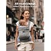 GROWNSY Baby Carrier Newborn to Toddler, Lightweight Ergonomic 7-44 lbs Newborn Carrier with Head Support, Easy to Wear Hands Free Infant Carrier for 0-36 Months, Gray Spots Leopard