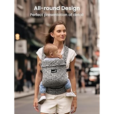 GROWNSY Baby Carrier Newborn to Toddler, Lightweight Ergonomic 7-44 lbs Newborn Carrier with Head Support, Easy to Wear Hands Free Infant Carrier for 0-36 Months, Gray Spots Leopard