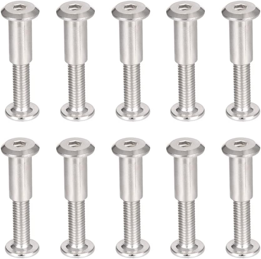 TA-VIGOR 10 Sets Furniture Connecting Screws Bolts, M6 x 20mm Binding Screws Posts Belt Buckle Binding Bolts