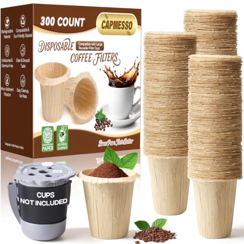 CAPMESSO Disposable Coffee Filters 2.1"H - for My K-Cup & Cuisinart SS-RFC