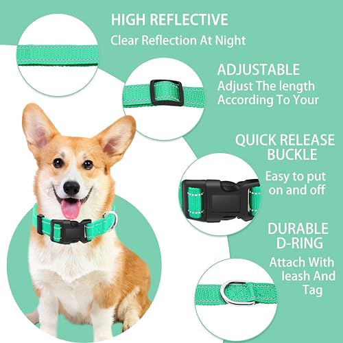 Maiiu Reflective Dog Collar With Safety Locking Buckle, Adjustable Soft Breathable Nylon Collars For Small, Medium And Large Dogs thumb #1