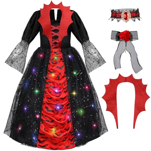 Disfraz de Vampiro con luces para niñas 10-12 años miniatura 1