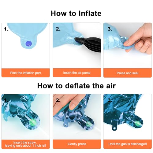 Image of 52 pcs Baby Blue Foil Letter Balloons with Air Pump, 16 Inch 2 A-Z Sets - Mylar Alphabet Balloon Kit for Birthday Banner & Party Decorations