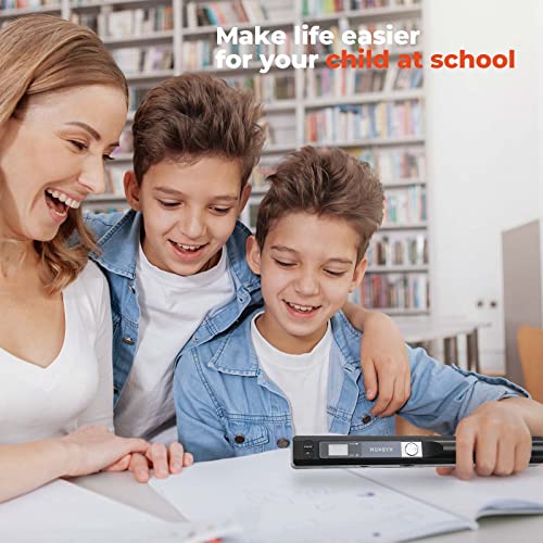 MUNBYN [Handscanner ] Auflösung s/w und Farbe Dokumentenscanner/Scanner Mobil / 900DPI Wireless Tragbarer A4 Scanner mit Karte JPG und PDF Format -16G Micro SD- Schwarz