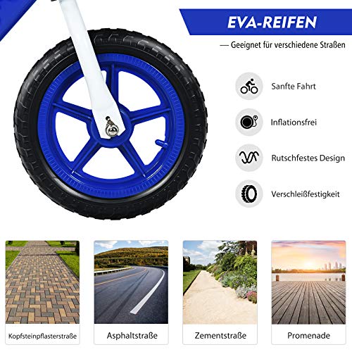 COSTWAY Kinder Laufrad mit verstellbarem Sitz, Balance Fahrrad ohne Pedale, Balance Bike, Kinderlaufrad, Lauflernrad für… – Bild 6