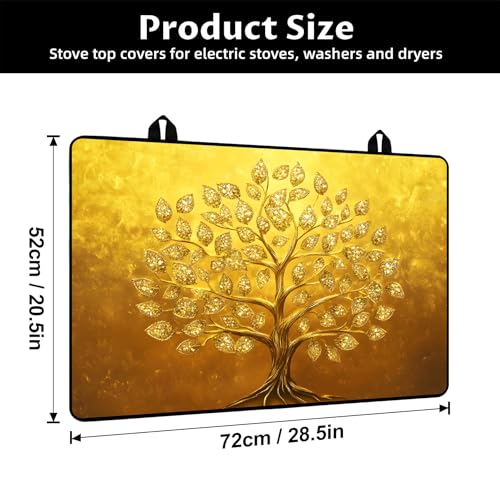 Image of BVBOX Stove Top Cover for Electric Stove, 28 inch x 20 inch Glass Cooktop Protector Mat with Hanging Loops, Anti-Scratch Non-Slip Dish Drying Mat, Washable Countertop Pad