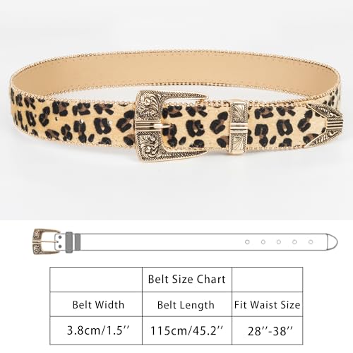 Women's Leopard-Belt Casual-Belts - Fashion Leopard Print Faux Leather Belts with Pin Buckle for Jeans Pants2