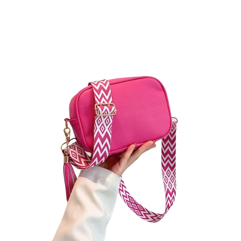 Solid Color Textured Wide Shoulder Strap Small Bag for Women's 2025 Spring New Versatile Ins Small Square Bag