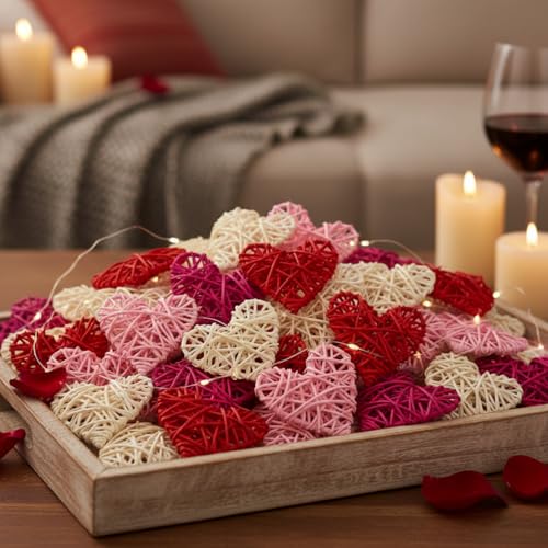 Boules décoratives en osier pour la Saint-Valentin et compositions - 2