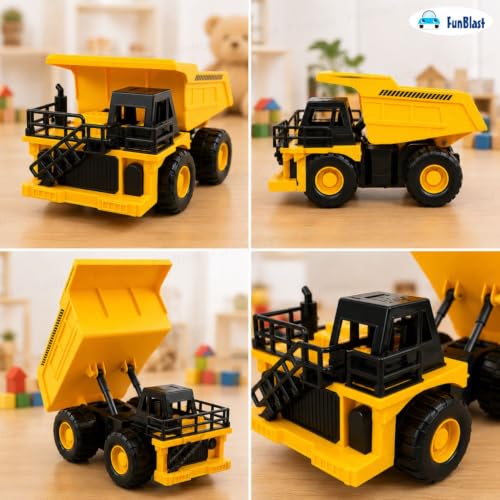 Image of FunBlast Pull Back Vehicles Construction Toy Truck, Die Cast Metal Dumper, Friction Power Toy Trucks for 3+ Years Old Boys, Kids and Girl