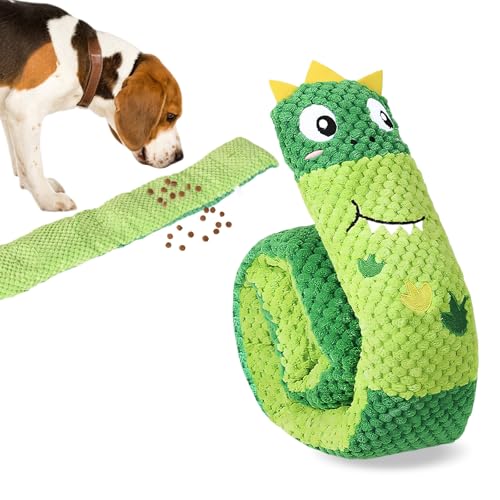 Alyxen Giocattoli per Cane Giocattolo Sonoro per Cani,Giocattolo Interattivo per Cani a Forma di Lumaca Giocattolo da Masticare Interattivo per Cane di Taglia Piccola, Media e Grande (Dinosauro)