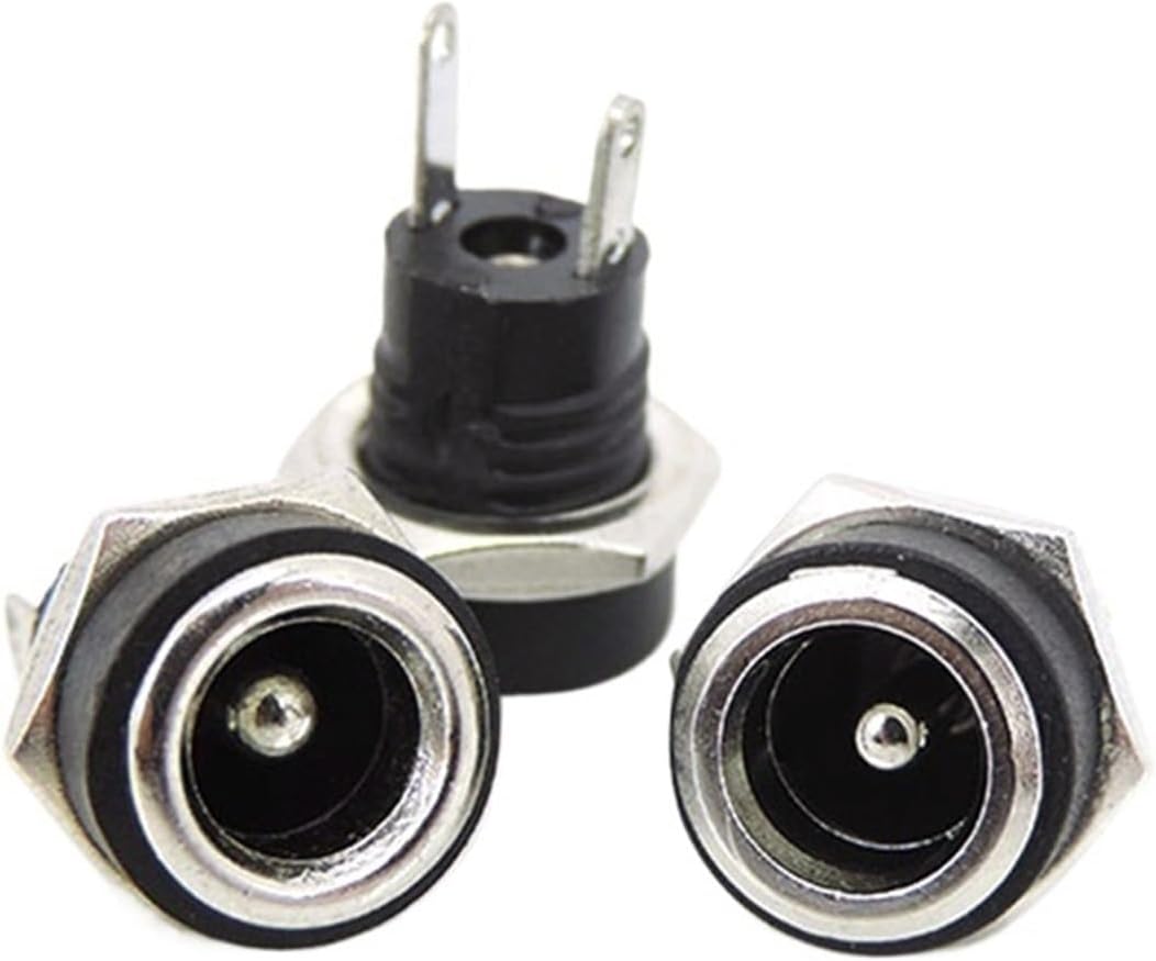 DC022b 5.5 x 2.1mm 5.5x2.5mm DC Female Power Jack Socket Supply Panel Mount Connector Adapter 2 Terminal Type DC 022B(5.5x2.1mm,2pcs)
