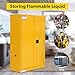 45 Gallon Flammable Storage Cabinet, Manual Close Fireproof Safety Cabinet with 2 Adjustable Shelves, 3-Point Locking System, Vent Ports & Galvanized Steel Construction for Industrial Hazardous Liquid