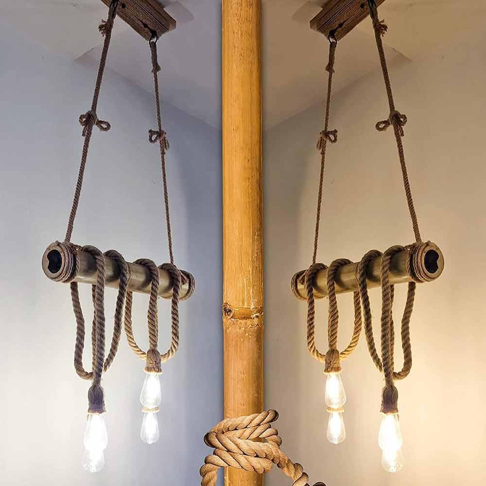 Portalampada A Sospensione Cavo In Corda 2 Metri Vintage Lampada Da Soffitto Retro Per Lampadine E27 Vari Colori
