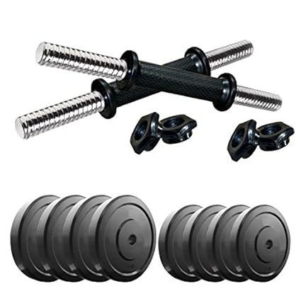 BODY MAXX 1111BM 10 Kg Dumbbell Set Combo Offer (Black) (GA-269)