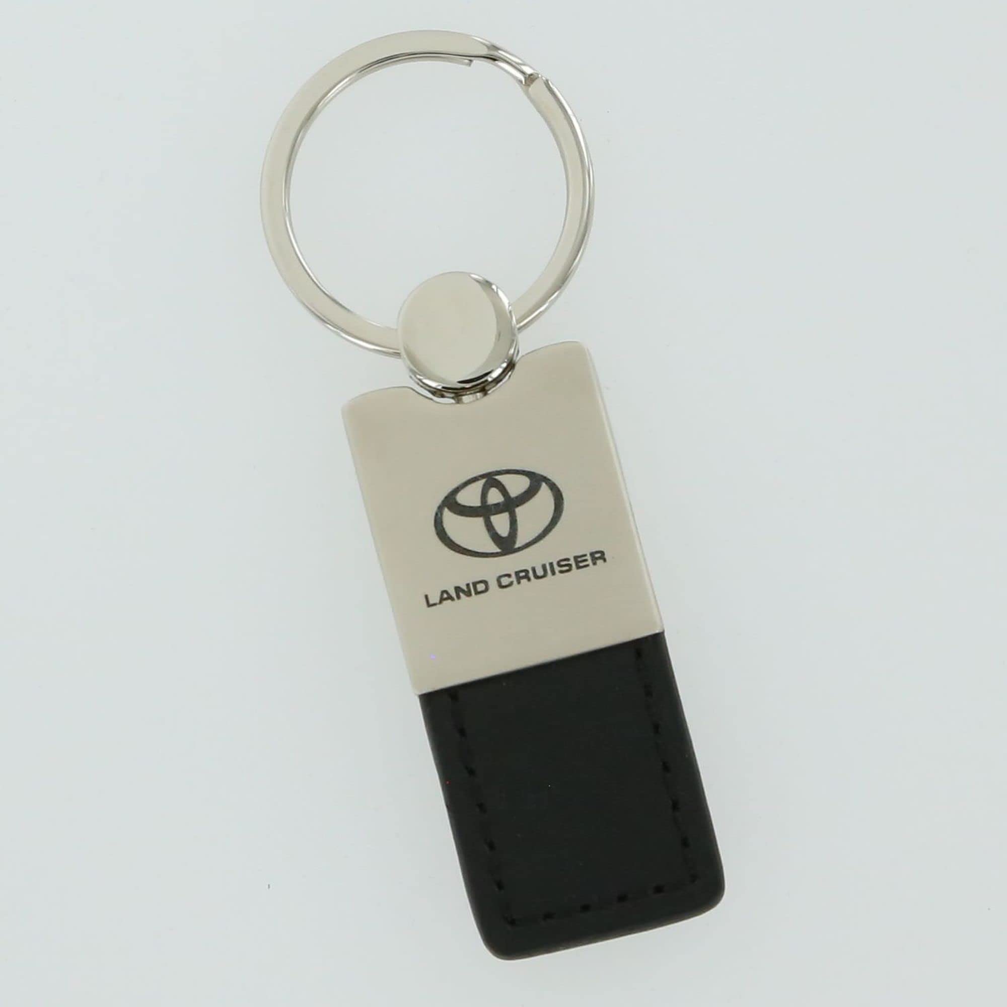 AU-TOMOTIVE GOLD Leather Key Ring for Toyota Land Cruiser (Black)