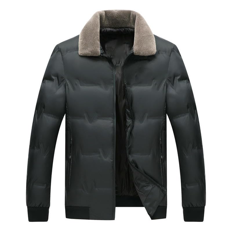 Chaqueta acolchada corta de hombre con solapa para otoño e invierno 4