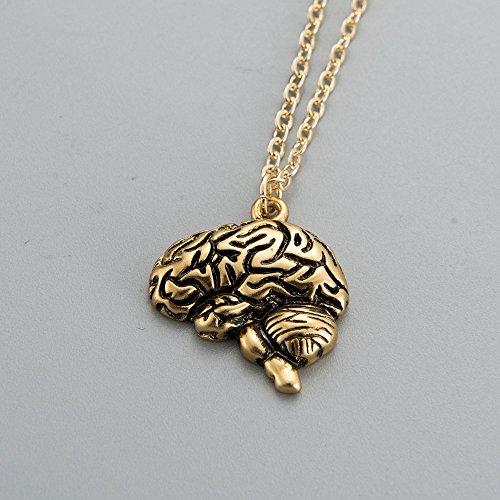 Antique Anatomical Left Cerebral Hemisphere Brain Pendant Necklace4