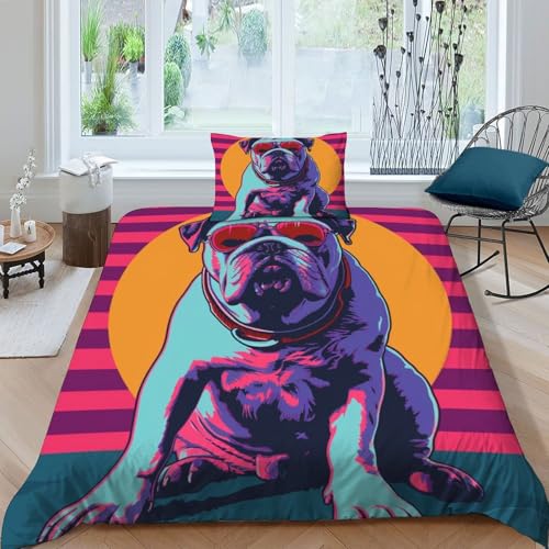 Parure de lit Bully Dog microfibre housse de couette 135x200cm - 3