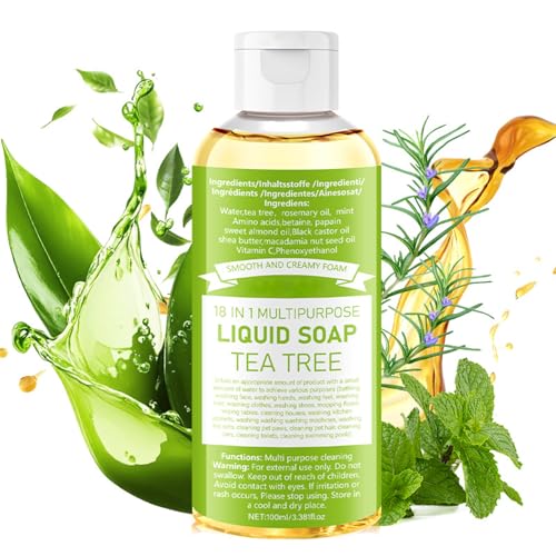 Antibacterial Body Wash with Tea Tree - Antifungal Body Wash & Soap for Dry Itchy Skin - Tea Tree body wash for Body Odour, Sweat & Spots - Clears Pores, Soothes & Refreshes