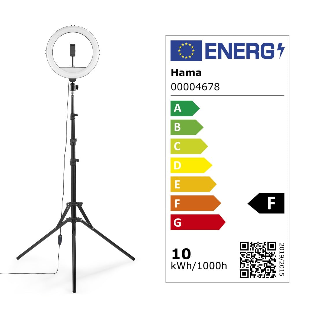 LED-Ringleuchte Spotlight Steady 120 III, Ringlicht-Stativ für Handy, 12"