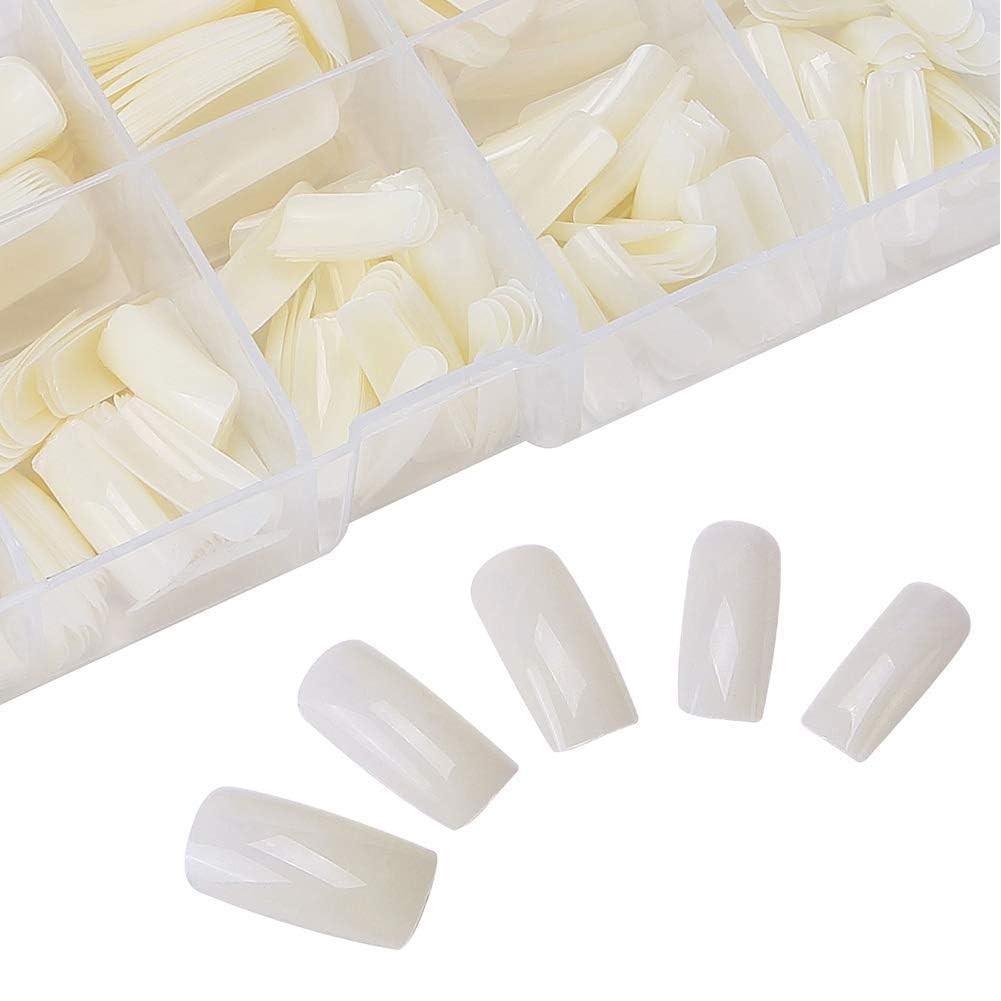 100 Pcs Square Shape Fake Nail Tips | Durable Acrylic False Nails for Professional & DIY Nail Art | Easy to Trim, Shape & Apply | Perfect for Salons & Home Use (Shape: Full Cover - 100 pc) (White)-image-37
