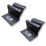 CJ5 Side Steps Compatible with Jeep © CJ Vehicles (Pair) - Solid Steel Construction - Metal Diamond Treadplate Traction Design - Universal Fitment on Classic CJ-5 (CJ7) (CJ5-BLACK)