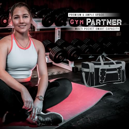 Travel Duffle Bags for Men Weekender Over Night Carry On Bag Lightweight Extra Large Oxford Duffel Gym Sturdy Luggage Water-Proof for Men & Women 26" (Blue Gold)4