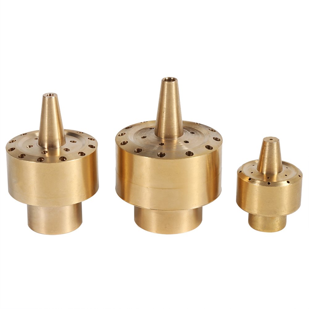 Ugello per Fontana in Ottone, Stile Colonna, Alta Pressione, Filettatura Interna 1/4" 1/2" 3/4", Colore Oro, per Giardini e Parchi