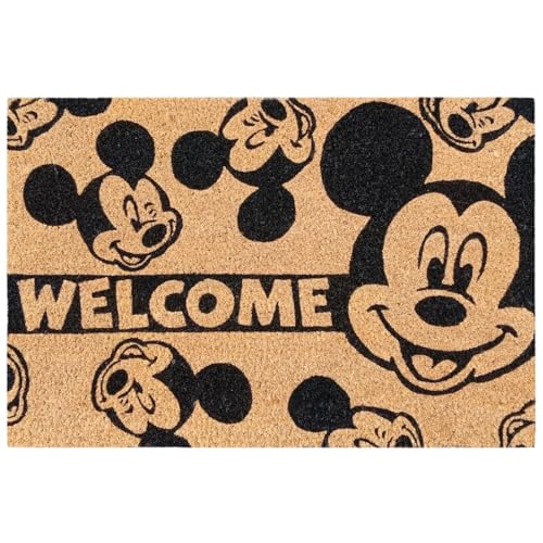 Christmas Inspirations Disney Mickey Welcome Paillasson en coco - 40 x 60 cm - Pour l'intérieur et...