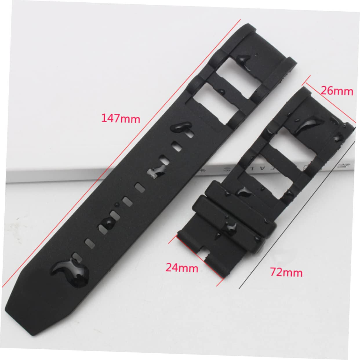 3 Piezas correa deportiva impermeable pro correas de reloj de liberación rápida correa de reloj sin hebilla tanque buzo correa de pulsera inteligente muñequera impermeable Black