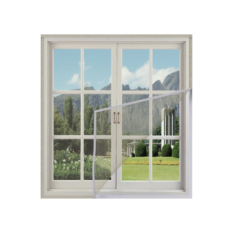 Atlara Mosquito net for Window (Size-140X160 cm Color-Ivory) 120 GSM Fiberglass Window Mosquito Insect Net for Windows Door Pre-Stitched to Net - Ready to use Net