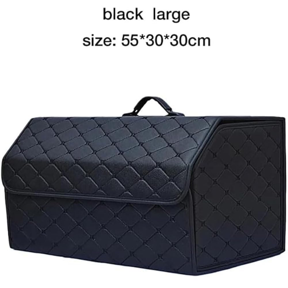 Auto Organizer Bagagliaio per Land Rover Freelander Range Rover Discovery 3/4, PU-Leder Pieghevole Bagagliaio Organizzatore Portaoggetti Stoccaggio Accessori,Black-Beige-L