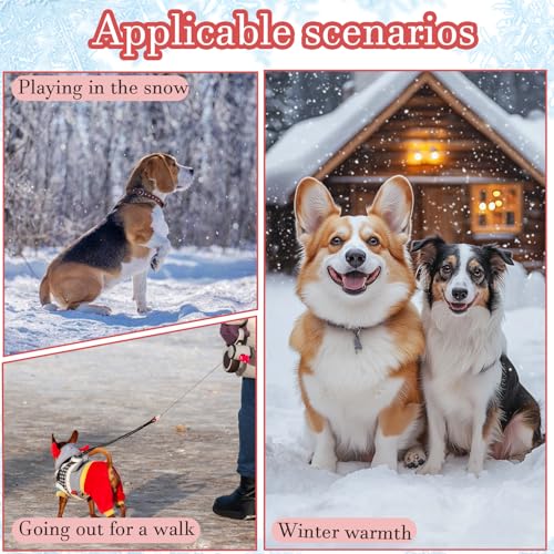 DINGFENG 2 Stück Hundemütze Ohrenschützer mit Noise Cancelling - Silvester Hunde Mütze Hundewarme Kopfbedeckungen,Winter Haustier Schal Windschutz Mit Kordelzug (Schwarz und Rot S)