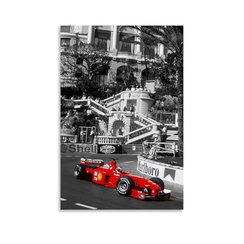 Generisch Vintage F1 Monaco Car Pour Chambre, Toile de Décoration Murale Esthétique, Poster de Décoration de Chambre 30 x 45 cm