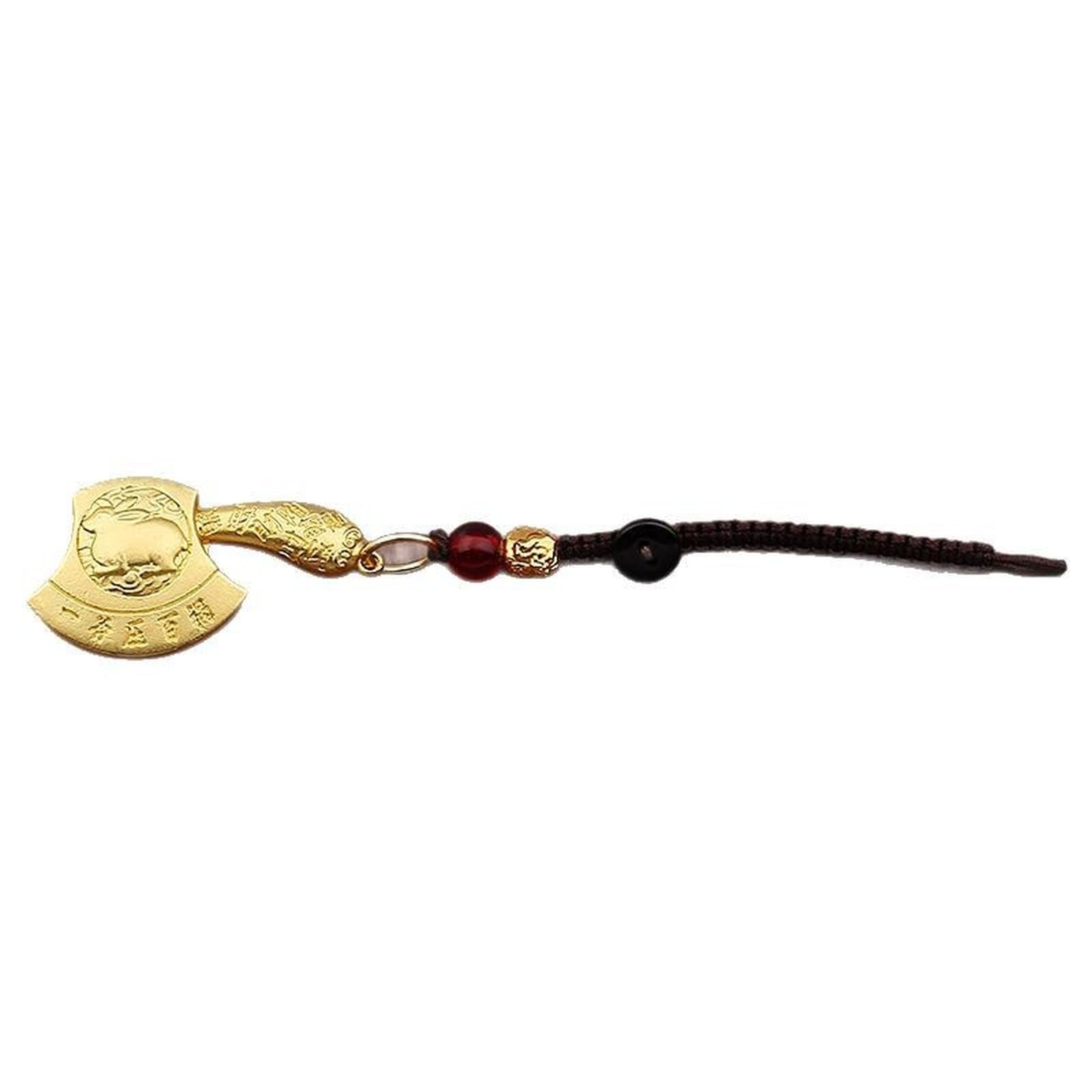 NBKLSWSUI Handmade Brass Keychain Sculpture For Men's Office Desk&man Cave Vintage Decor Unique Feng Shui
