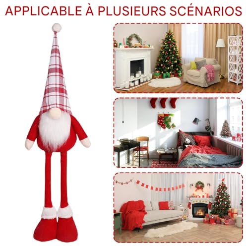Décorations de lutin en peluche de table : finition soignée pour Noël - 5