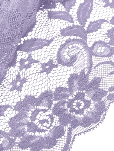 Image of Lilosy Sexy Sheer Floral Lace Pajamas Lingerie Set High Waist Sleepwear Bra and Panty 2 Piece Nightwear
