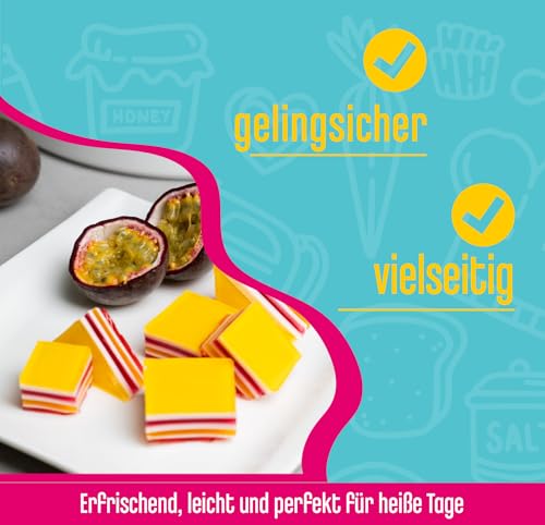 DECOCINO meets SALLY - Götterspeise Drachenfrucht 2 x 15g - Perfekt als Nachspeise, Tortendeko, Dessert, etc. Unvergleichlich guter Geschmack
