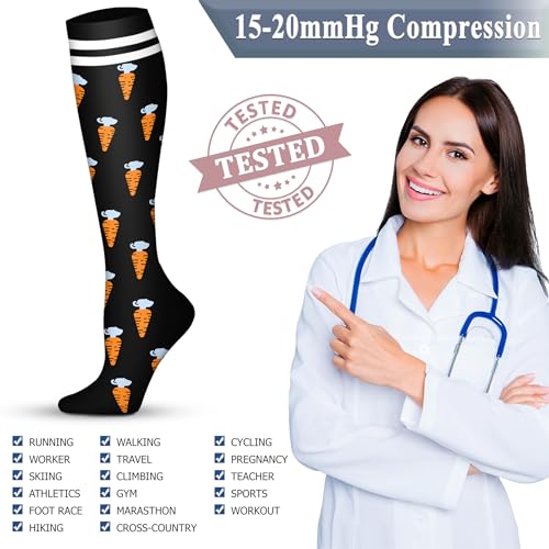 Image of QUXIANG Copper Compression Socks for Women & Men Circulation (8 Pairs) - Best for Running Athletic Cycling - 15-20 mmHg